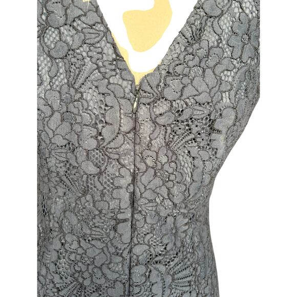 WHBM Blue Grey Sleeveless Lace Halter Fit and Flare Midi Dress - 6 - Picture 7 of 11